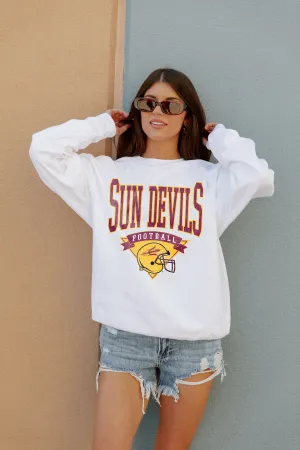 ARIZONA STATE SUN DEVILS SLOW MOTION CLASSIC CREW FLEECE PULLOVER BY MADI PREWETT TROUTT