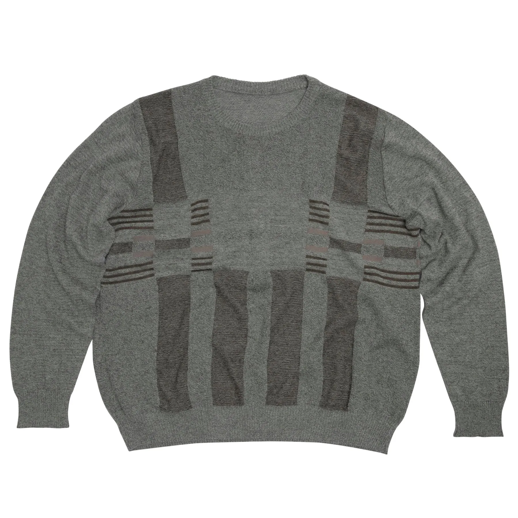 Bauhaus Intarsia Texture Ribbed Wool Stocking Stitch Jumper