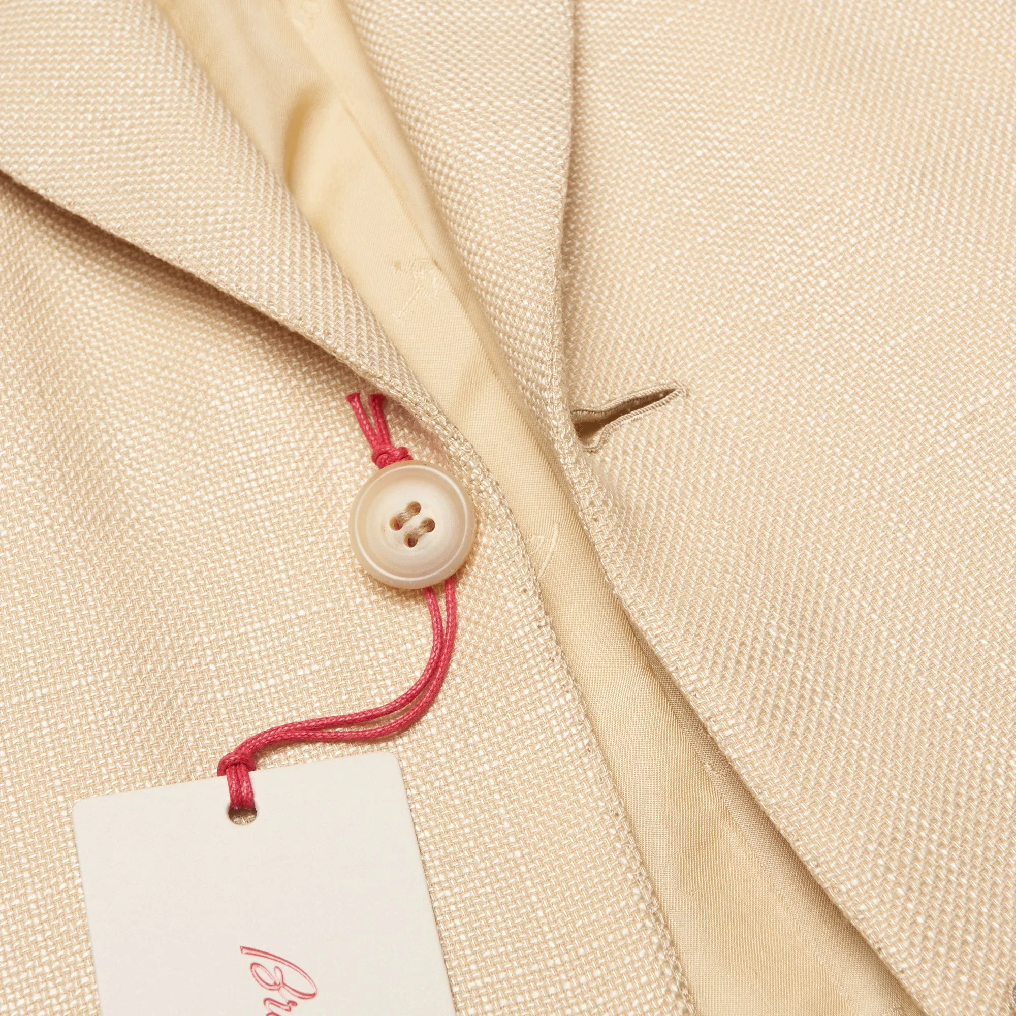 BRIONI "SECOLO" Handmade Beige Wool-Silk Hopsack Jacket EU 50 NEW US 40
