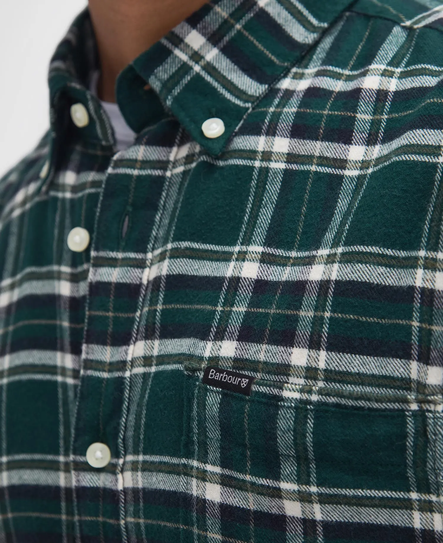 Drumhill Tailored Long Sleeved Shirt in Evergreen by Barbour
