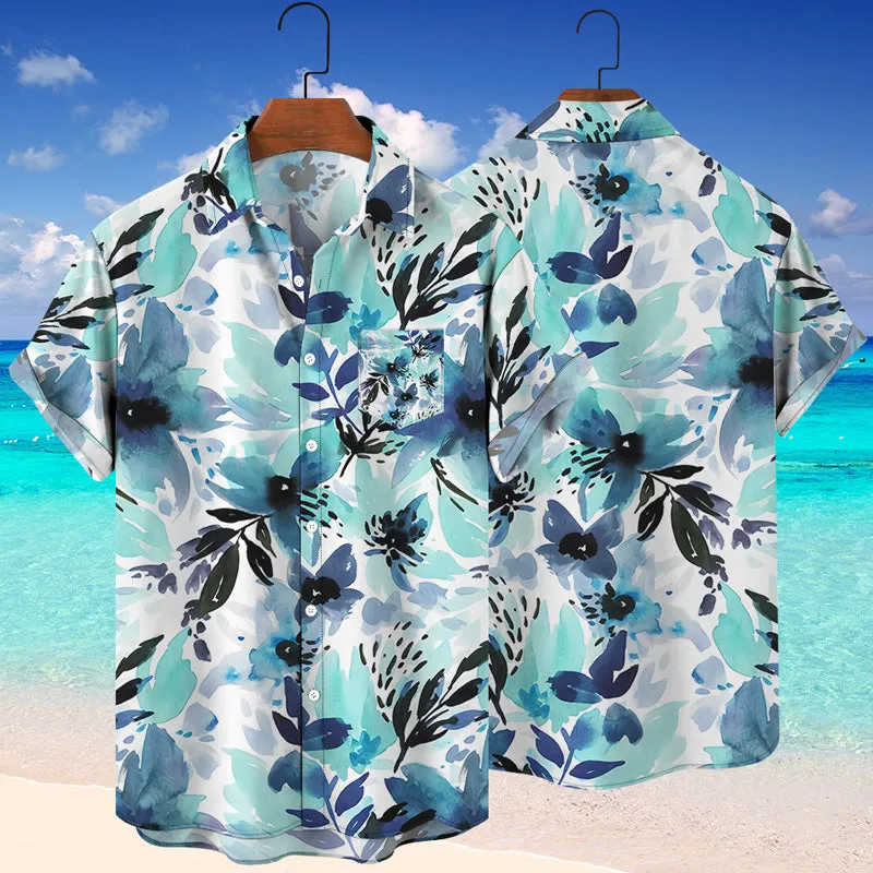 Hawaiian Beach 3D Botanical Pattern Print Shirt