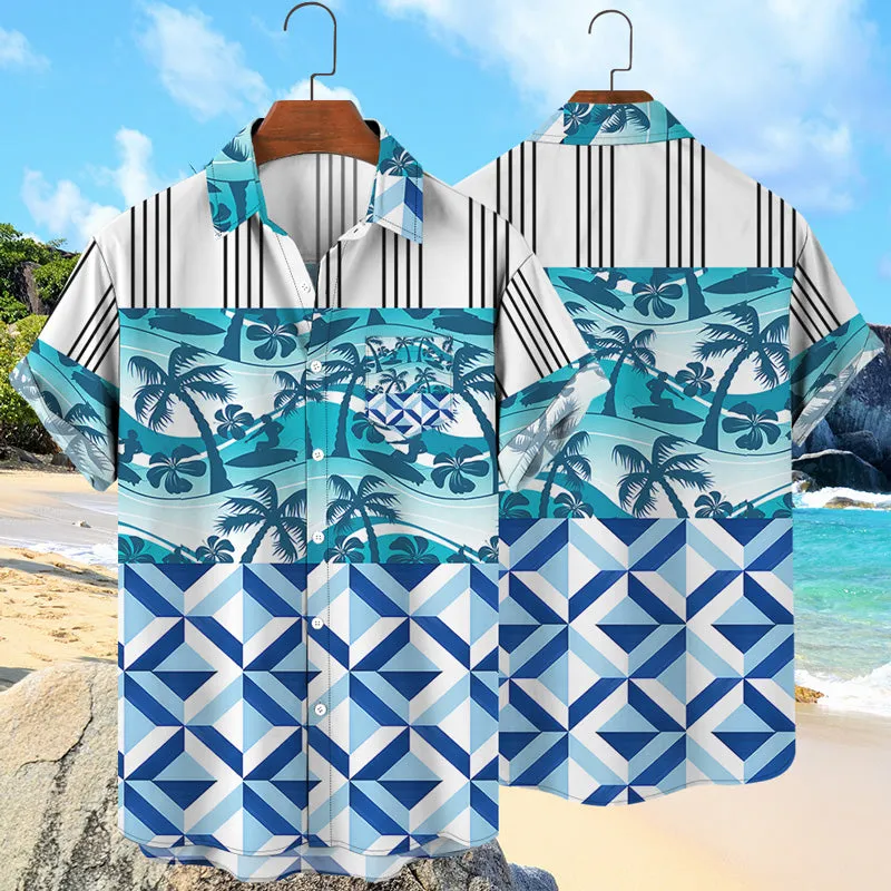 Hawaiian Beach 3D Botanical Pattern Print Shirt