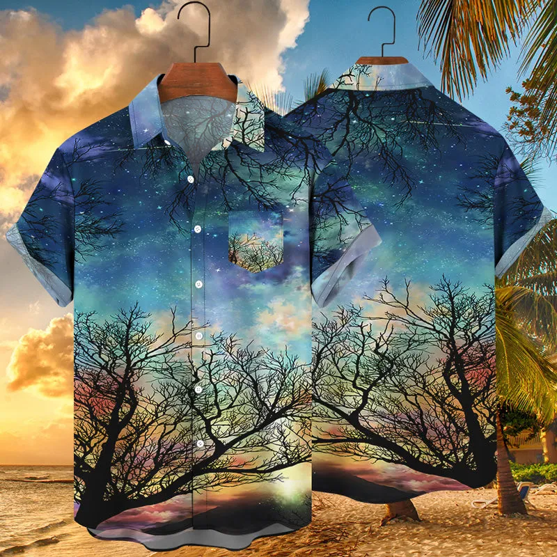 Hawaiian Beach 3D Botanical Pattern Print Shirt