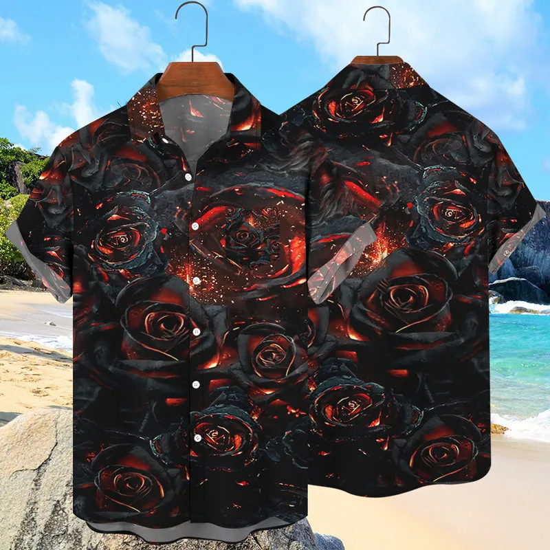 Hawaiian Beach 3D Botanical Pattern Print Shirt