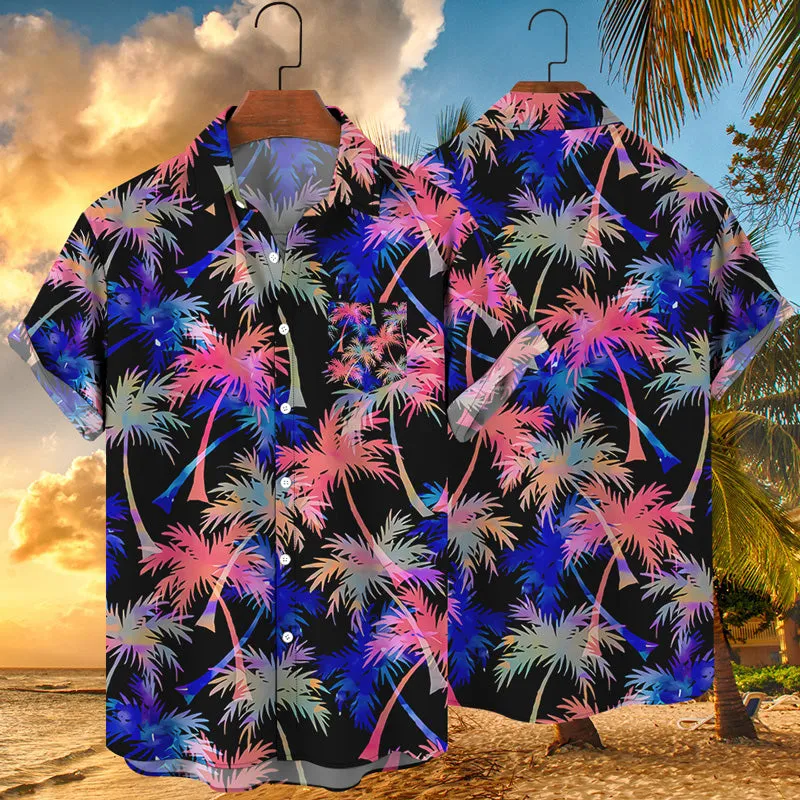 Hawaiian Beach 3D Botanical Pattern Print Shirt