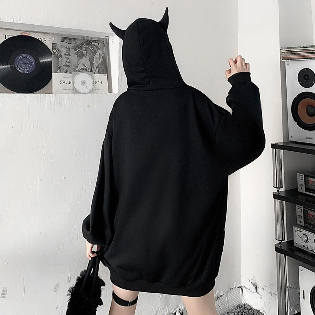 Hood Horns Black Devil Hoodie