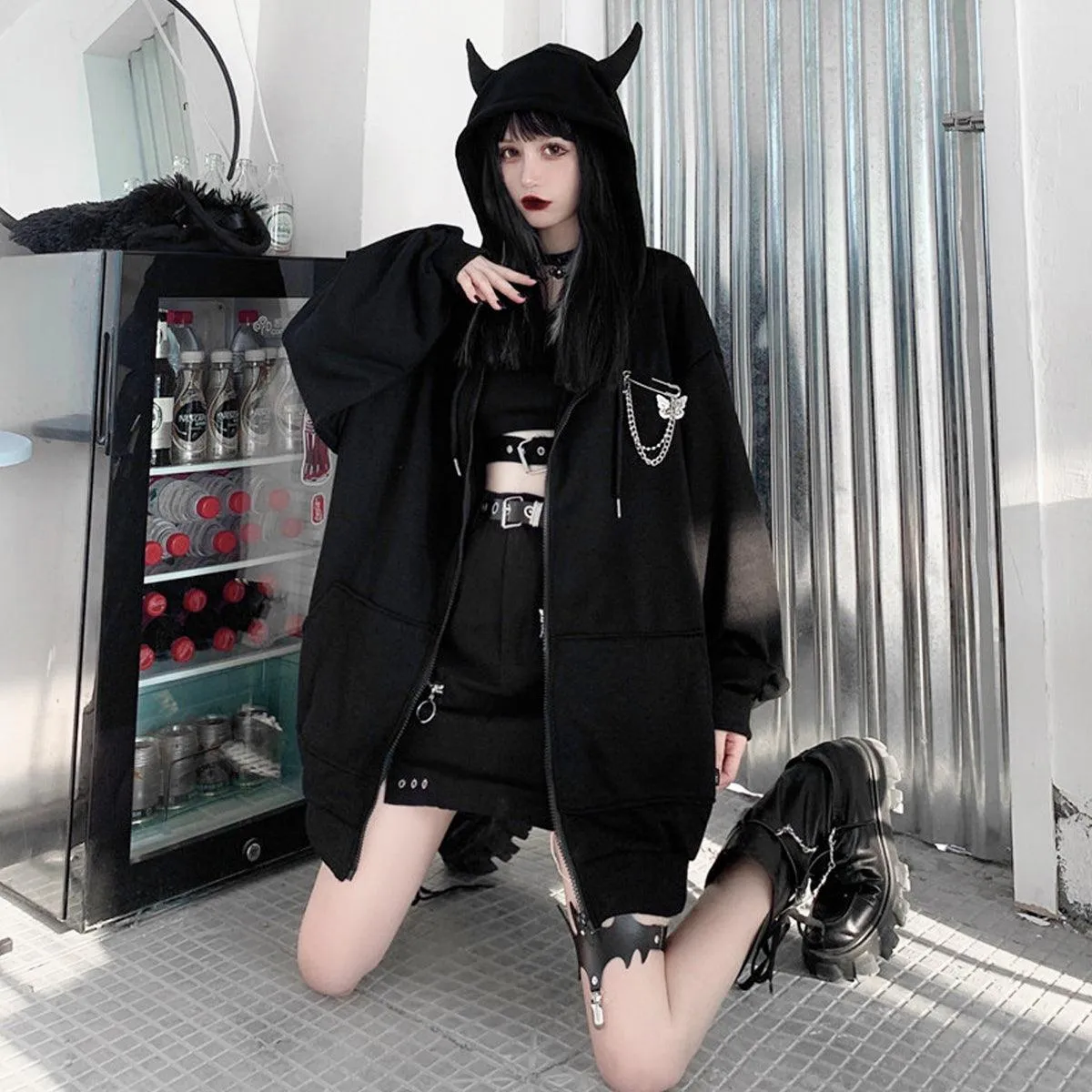 Hood Horns Black Devil Hoodie
