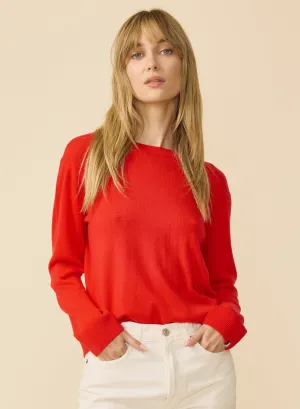 Laguna Merino Crewneck - Scarlet