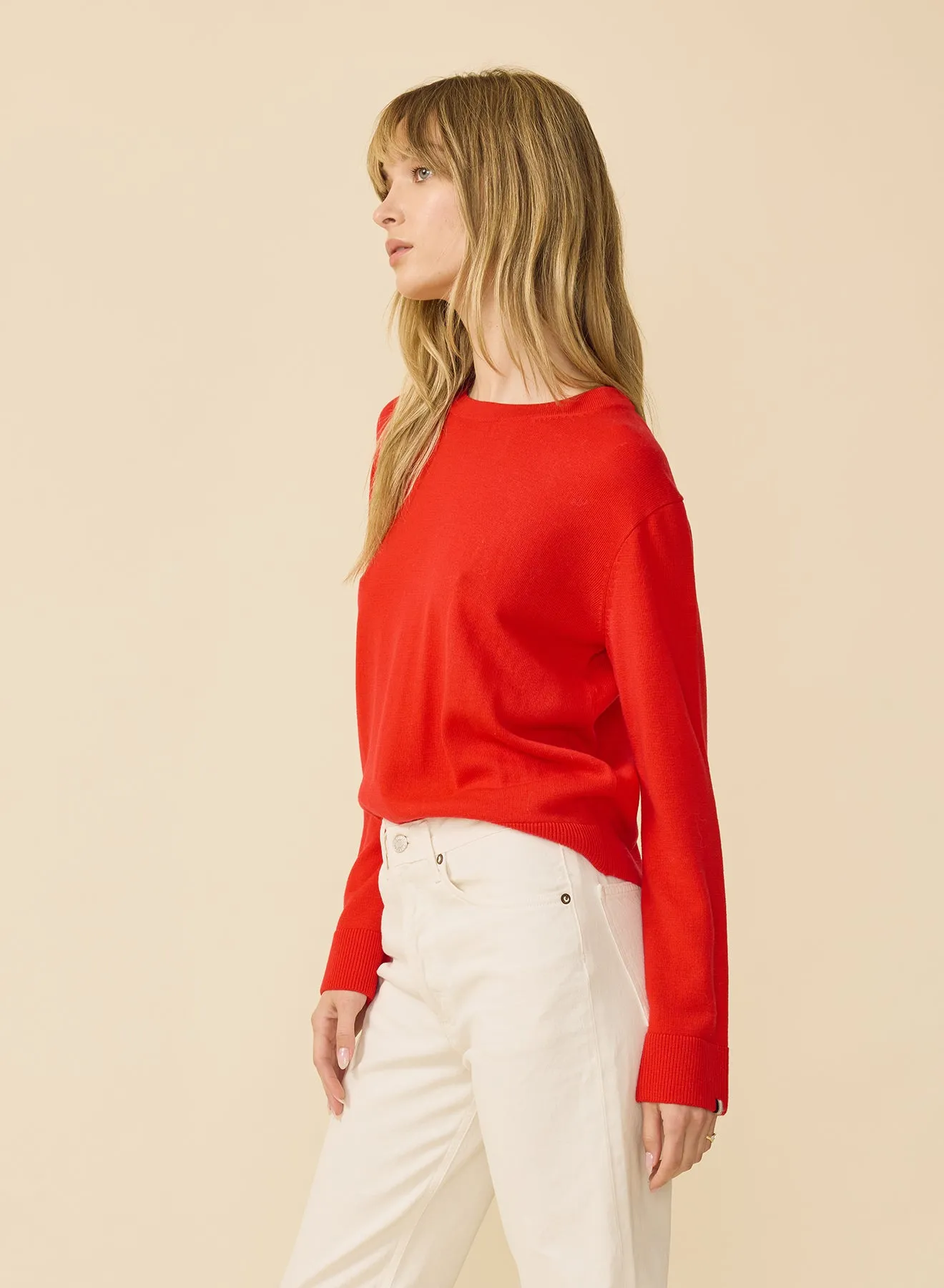 Laguna Merino Crewneck - Scarlet