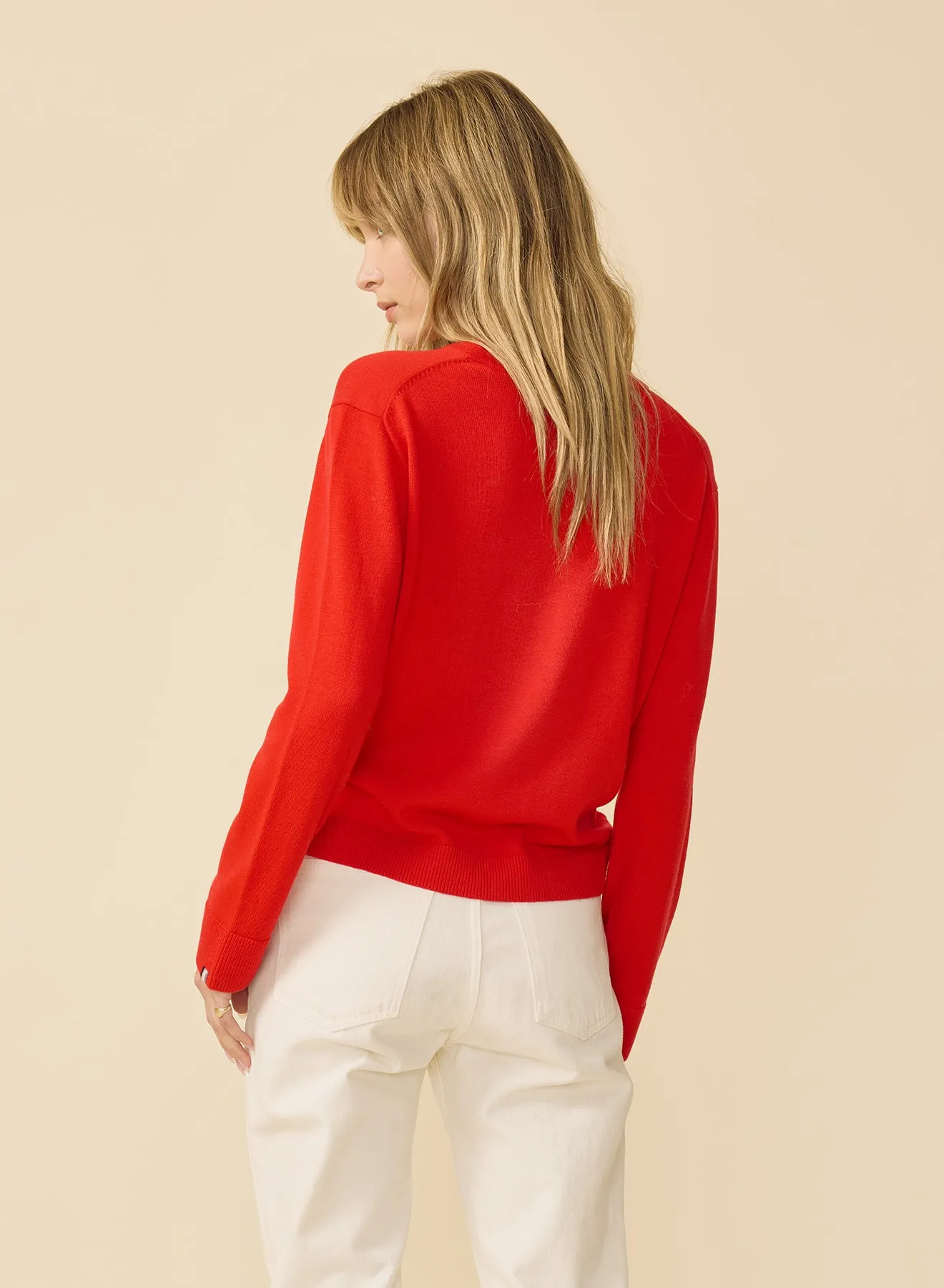 Laguna Merino Crewneck - Scarlet