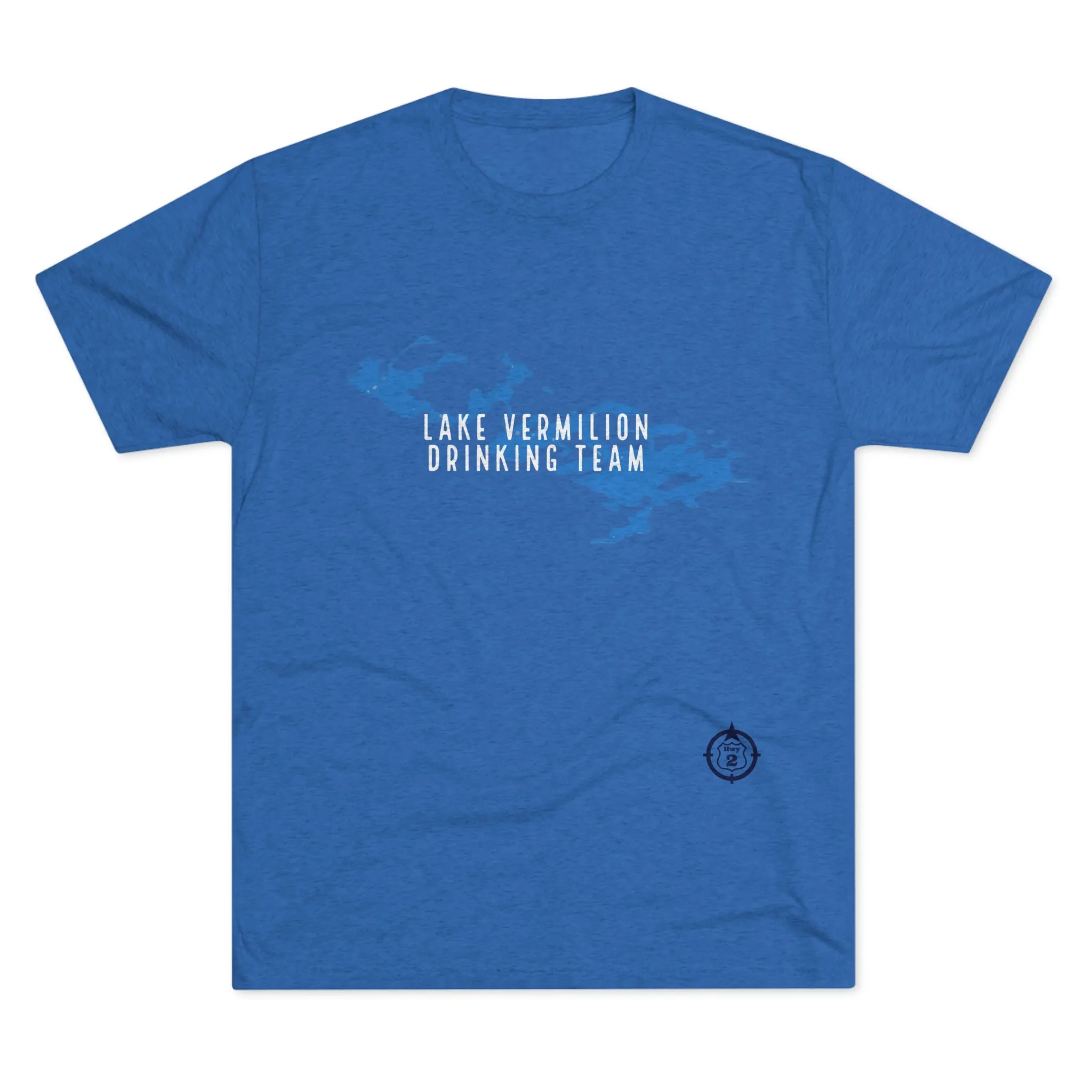 Lake Vermilion - Drinking Team - Lake Image - White Graphic - Unisex Tri-Blend Crew Tee