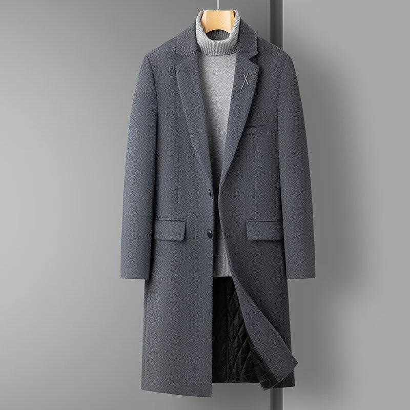 Men and Leisure Slim  with Cashmere and Thick Solid Color