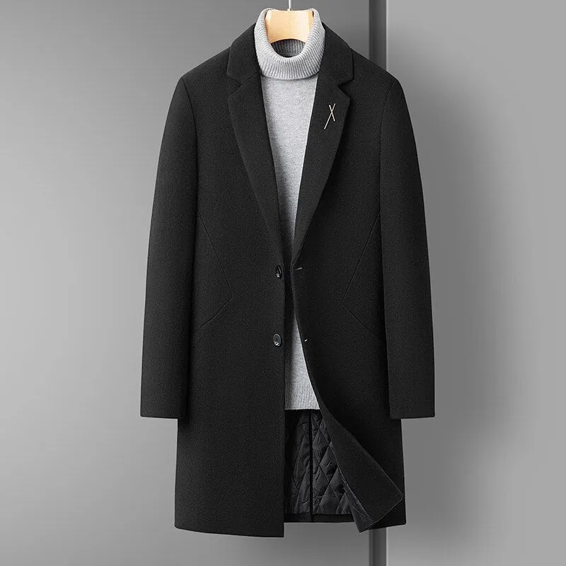 Men and Leisure Slim  with Cashmere and Thick Solid Color