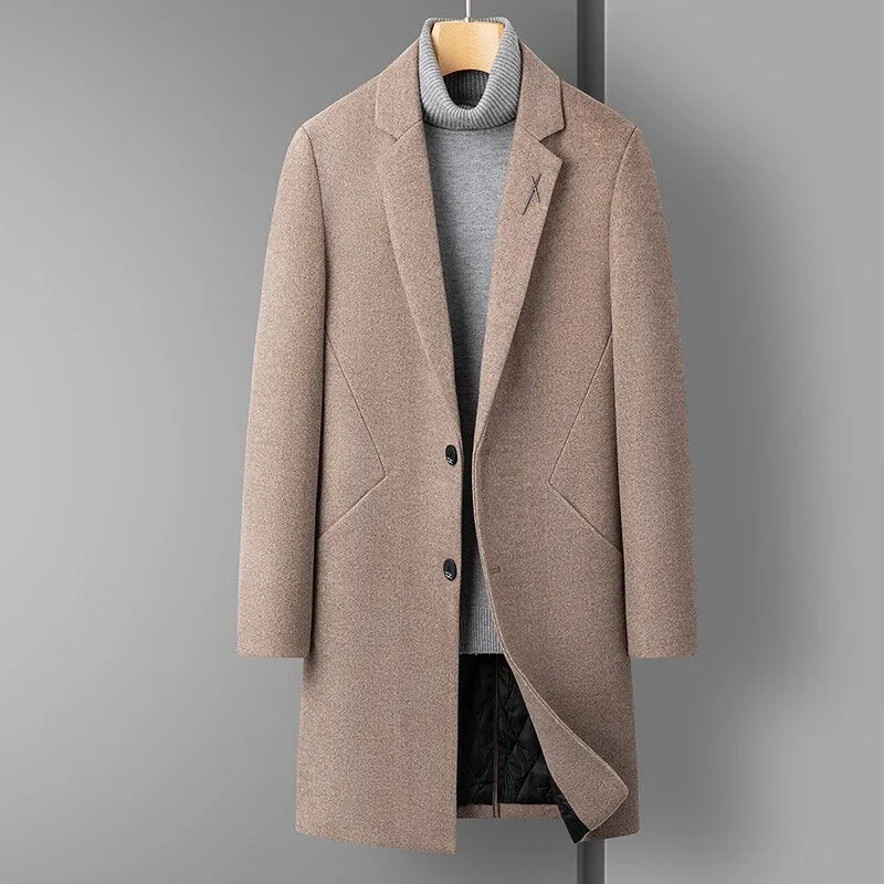 Men and Leisure Slim  with Cashmere and Thick Solid Color