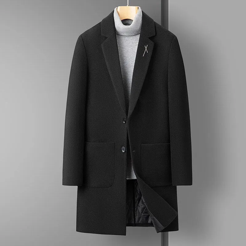 Men and Leisure Slim  with Cashmere and Thick Solid Color
