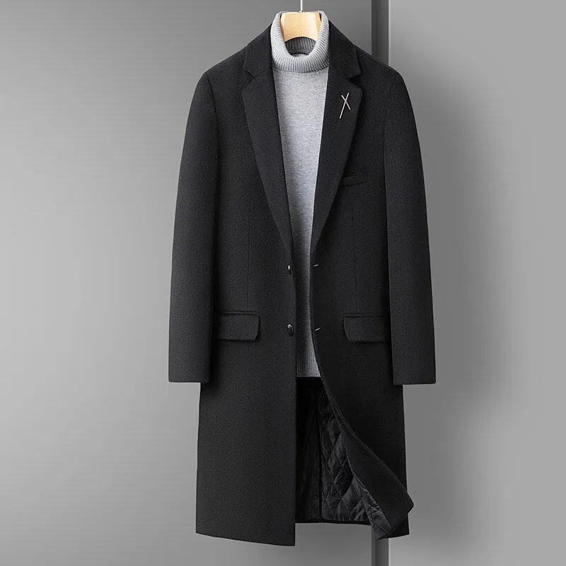 Men and Leisure Slim  with Cashmere and Thick Solid Color