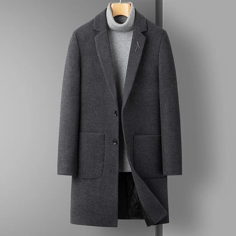 Men and Leisure Slim  with Cashmere and Thick Solid Color