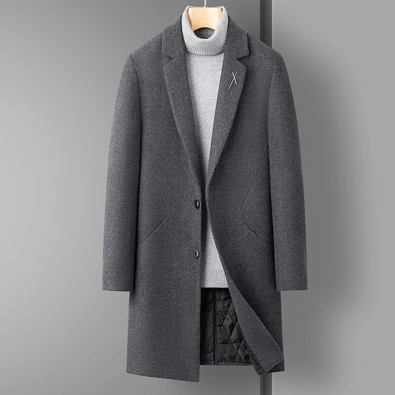 Men and Leisure Slim  with Cashmere and Thick Solid Color