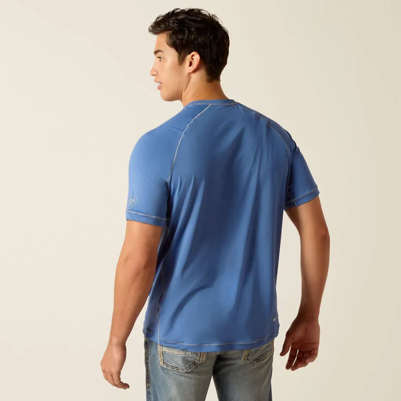 Men's Ariat Blue 360 Airflow Short Sleeve Shirt