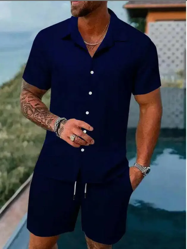Men's Button Up Shirt & Matching Short