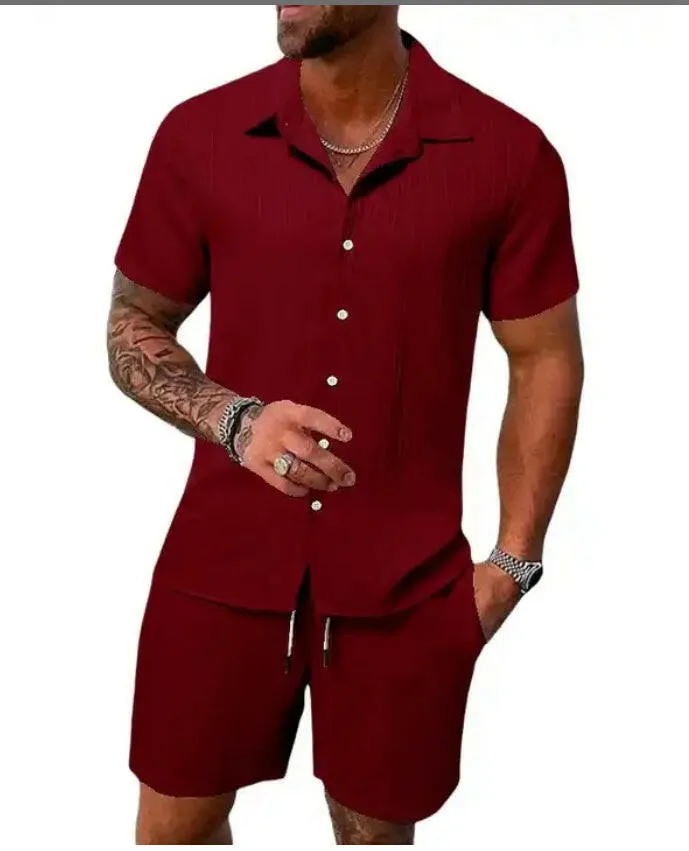 Men's Button Up Shirt & Matching Short