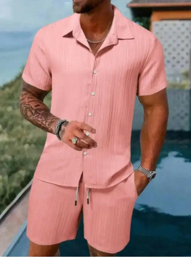 Men's Button Up Shirt & Matching Short