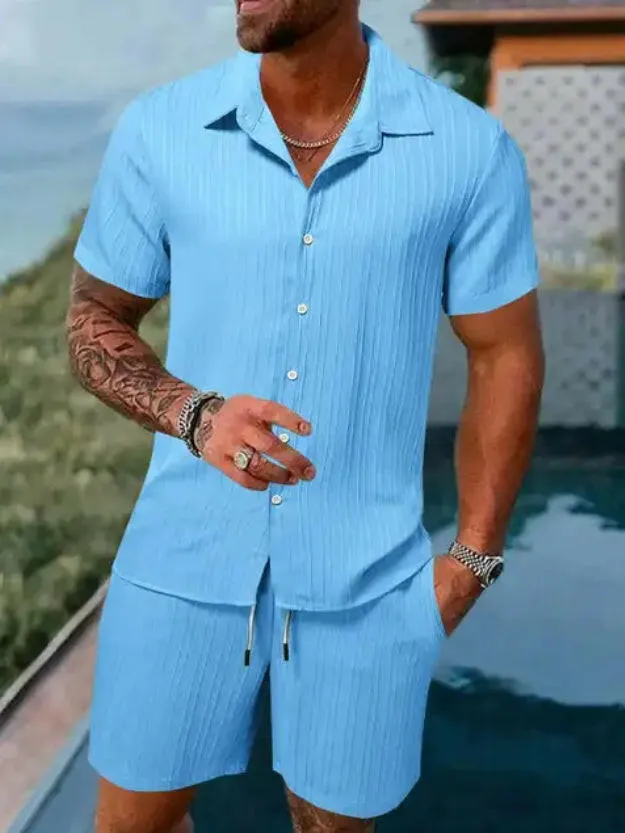 Men's Button Up Shirt & Matching Short