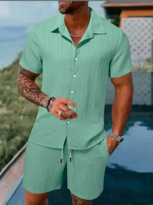 Men's Button Up Shirt & Matching Short