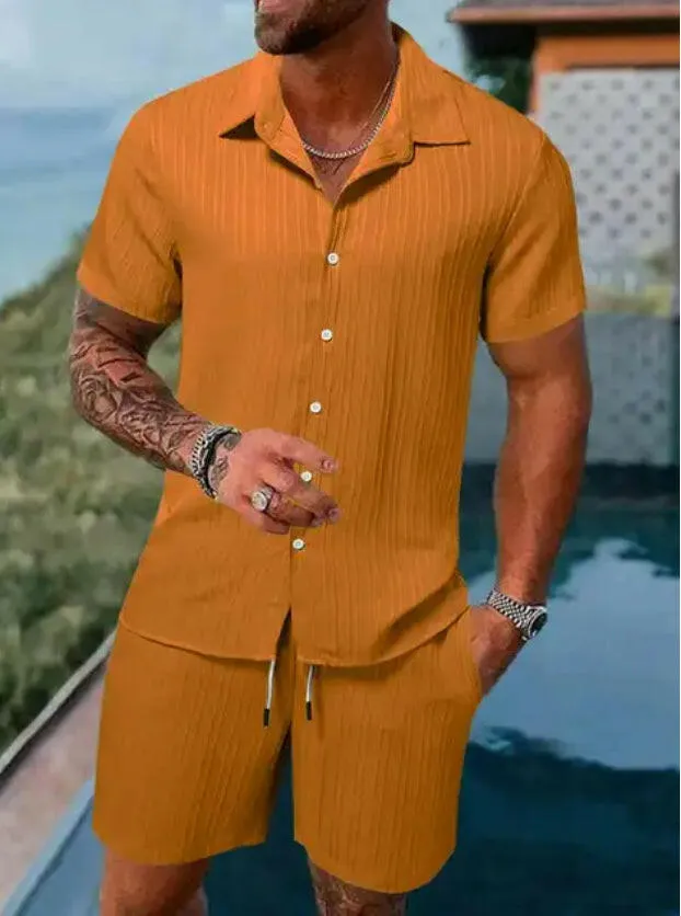 Men's Button Up Shirt & Matching Short