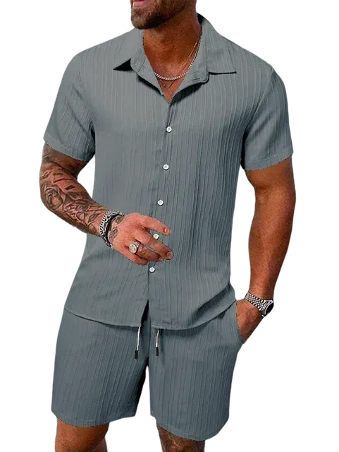 Men's Button Up Shirt & Matching Short