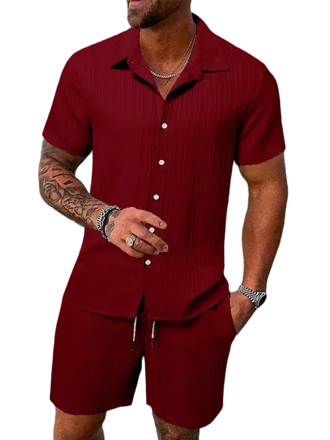 Men's Button Up Shirt & Matching Short