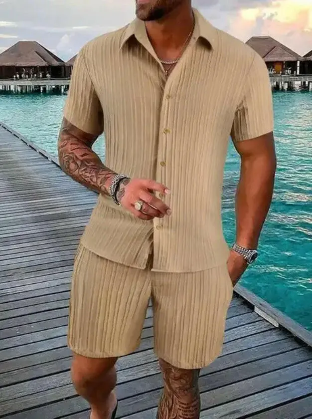 Men's Button Up Shirt & Matching Short