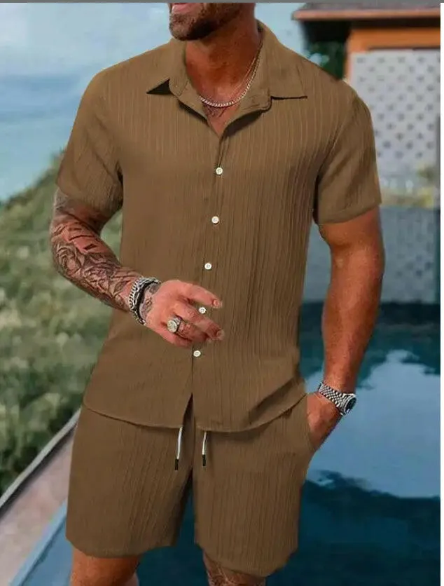 Men's Button Up Shirt & Matching Short