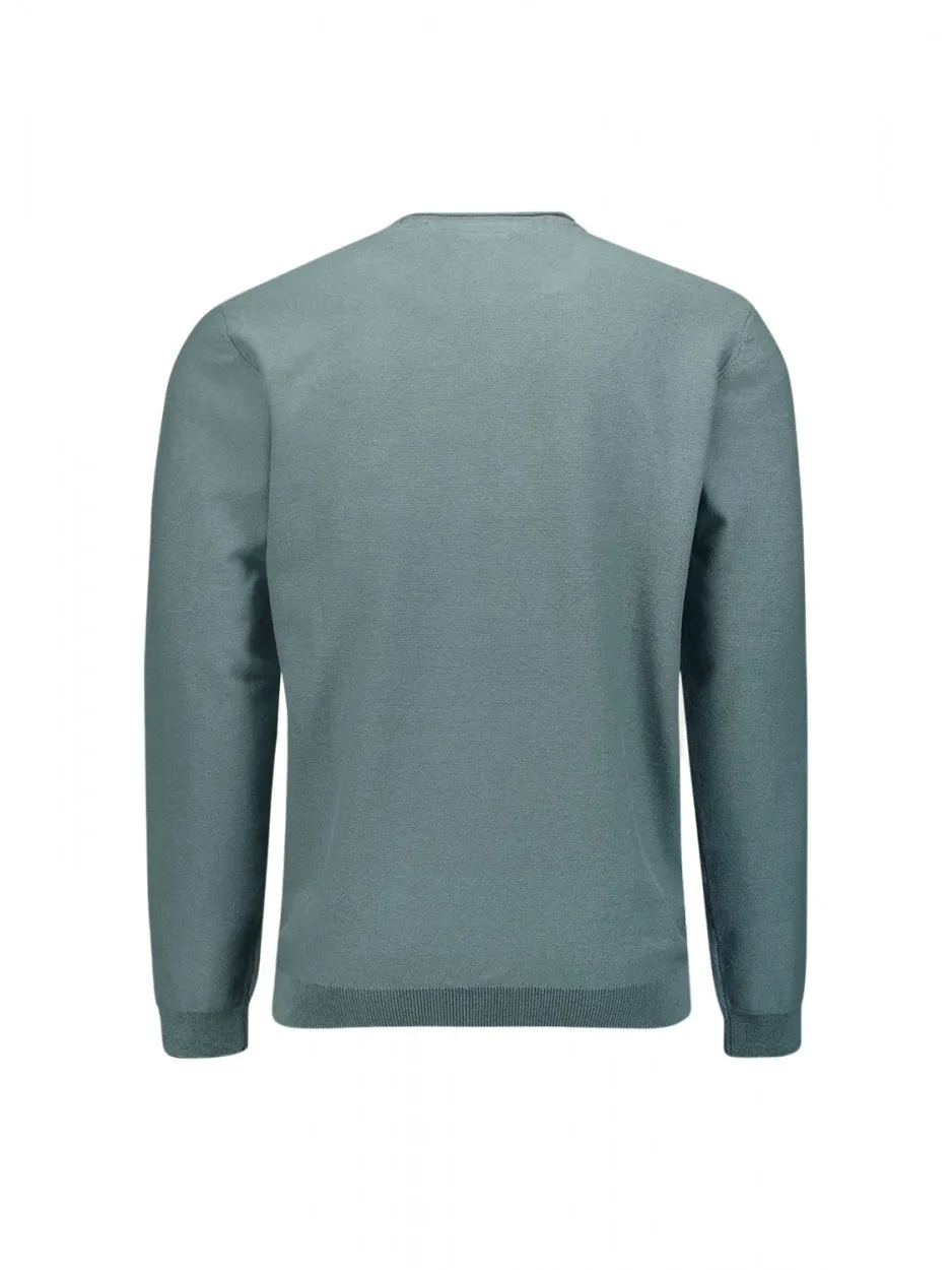 Pullover Crewneck Jacquard With Contrast Colour Inside | Steel