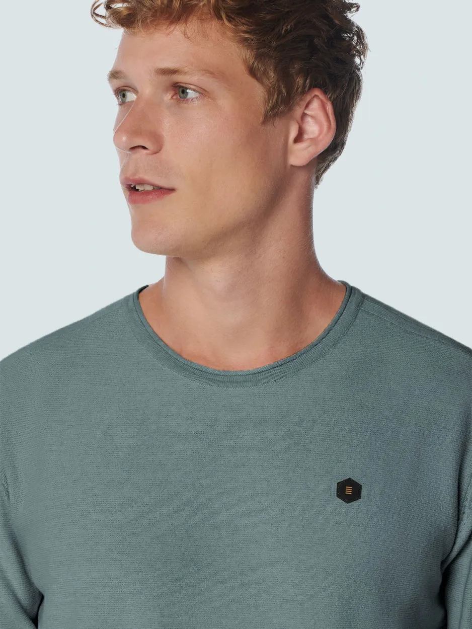 Pullover Crewneck Jacquard With Contrast Colour Inside | Steel