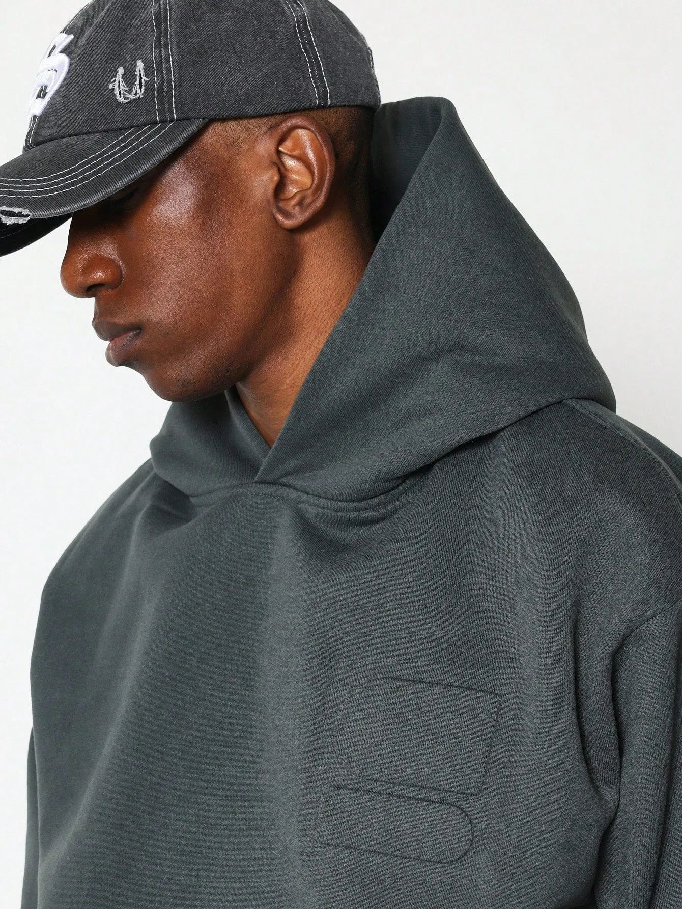 Regular Fit Overhead Hoodie With Emboss