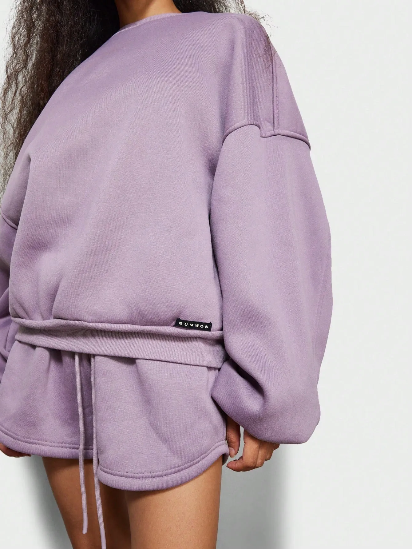 SUMWON WOMEN Oversized Fit Crew Neck Sweatshirt