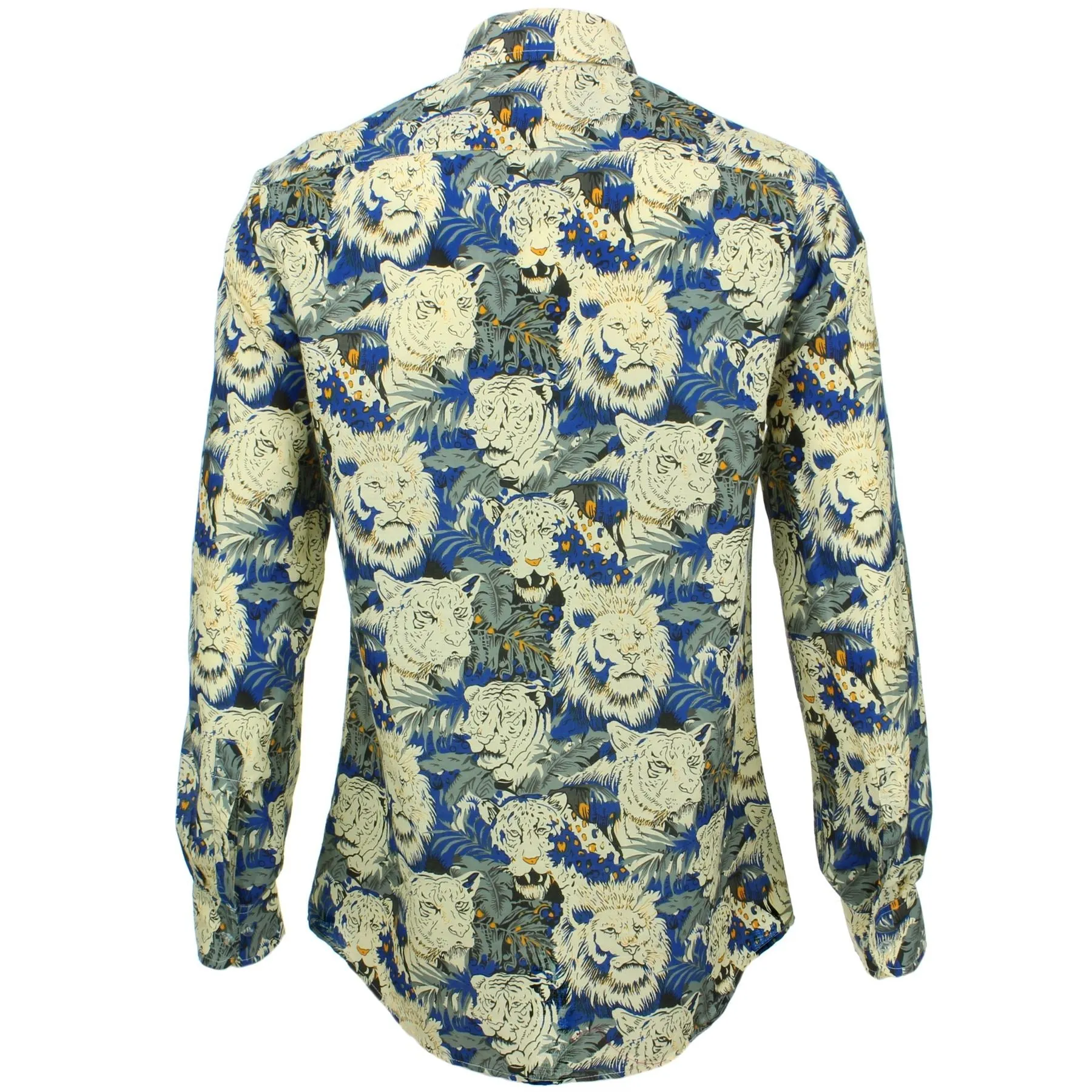 Tailored Fit Long Sleeve Shirt - Lion Tiger Jungle