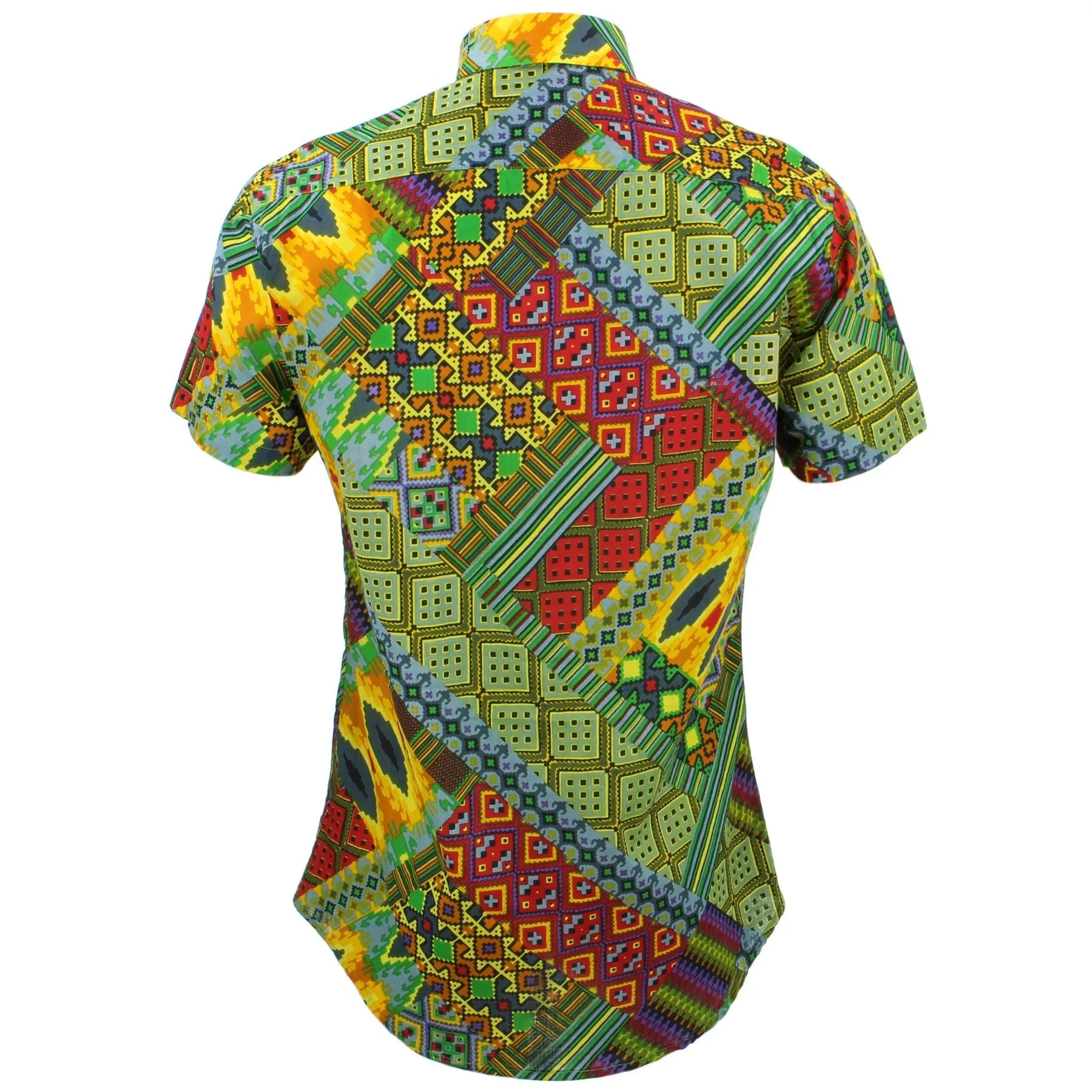 Tailored Fit Short Sleeve Shirt - Digital Diagonals