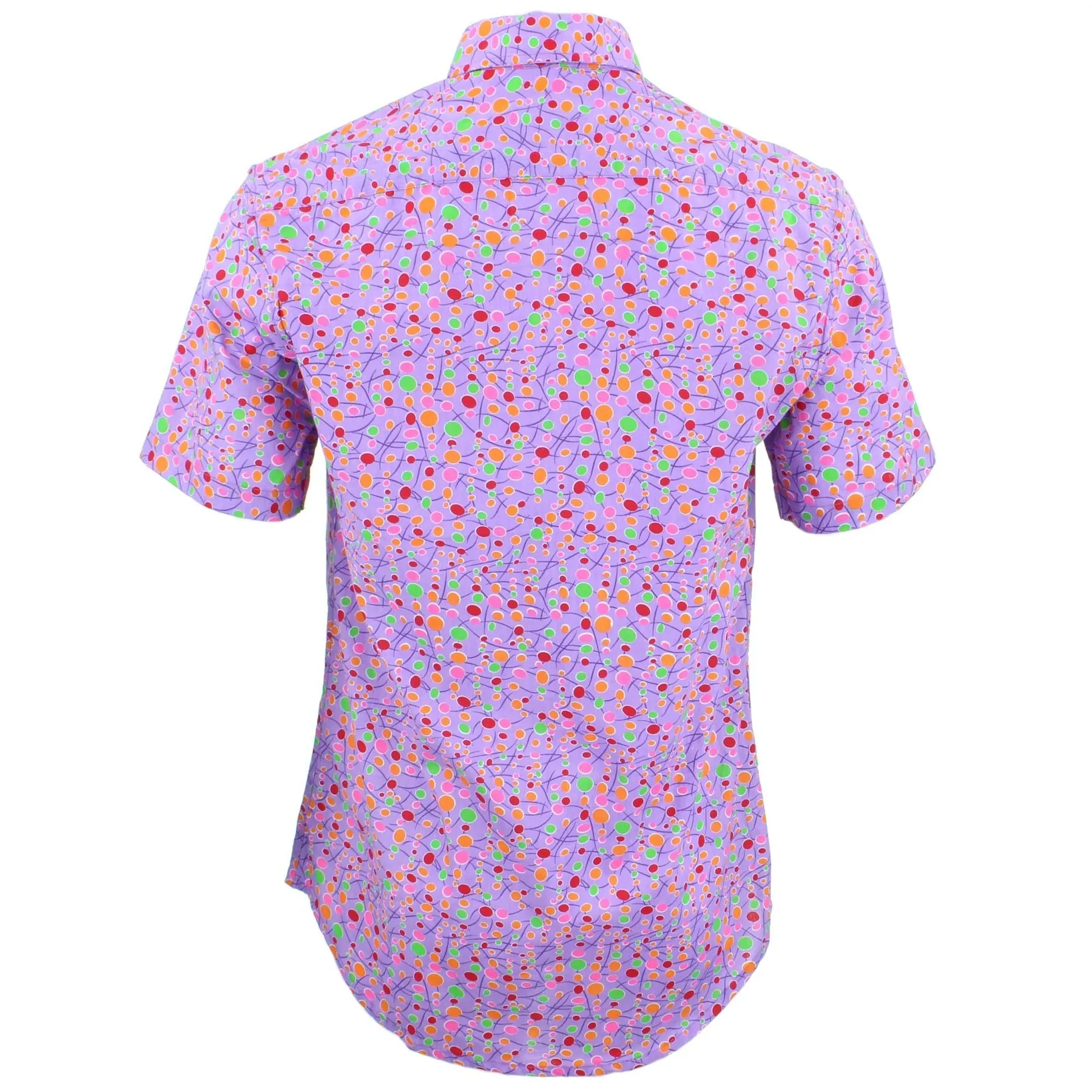 Tailored Fit Short Sleeve Shirt - Lilac Blobs