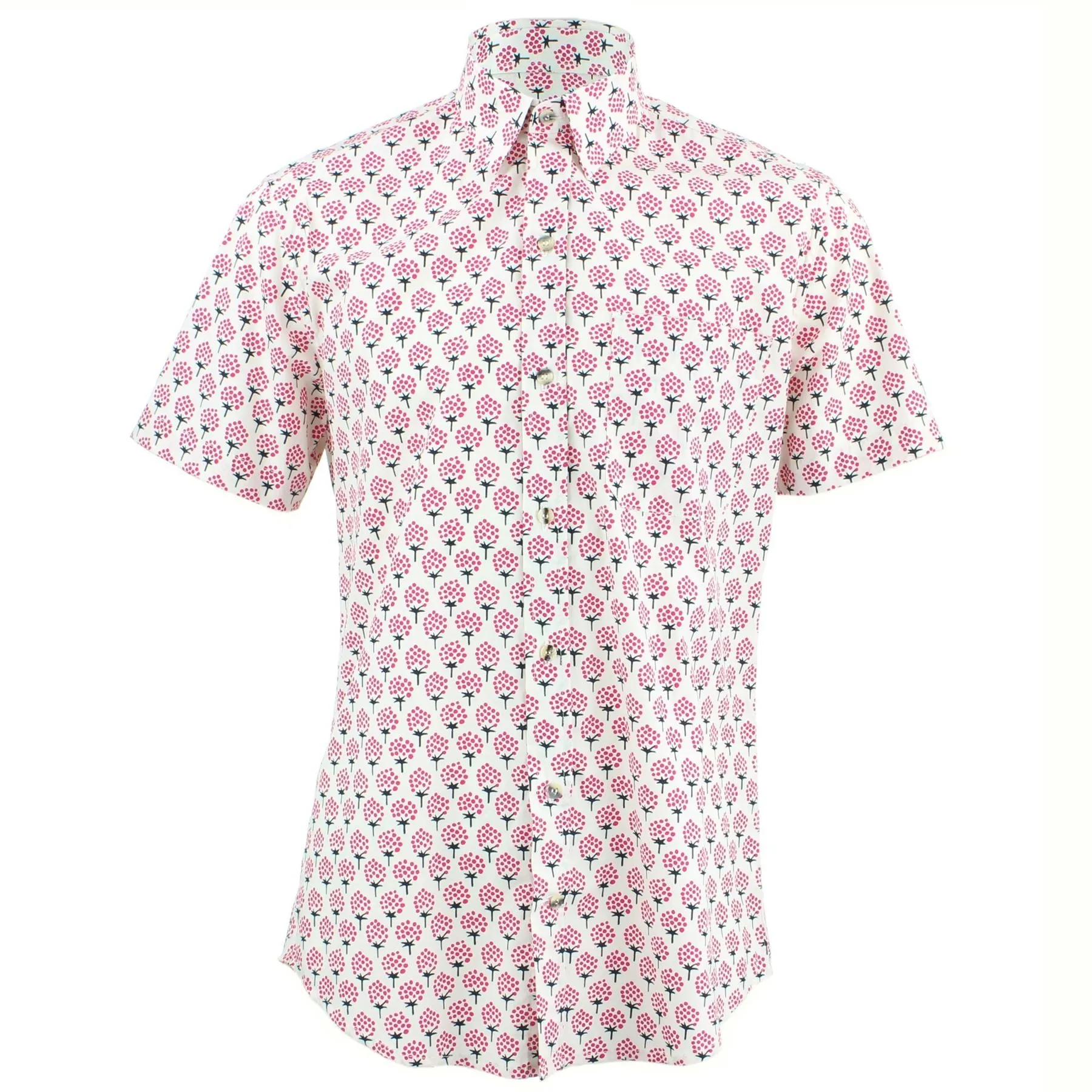Tailored Fit Short Sleeve Shirt - Raspberries