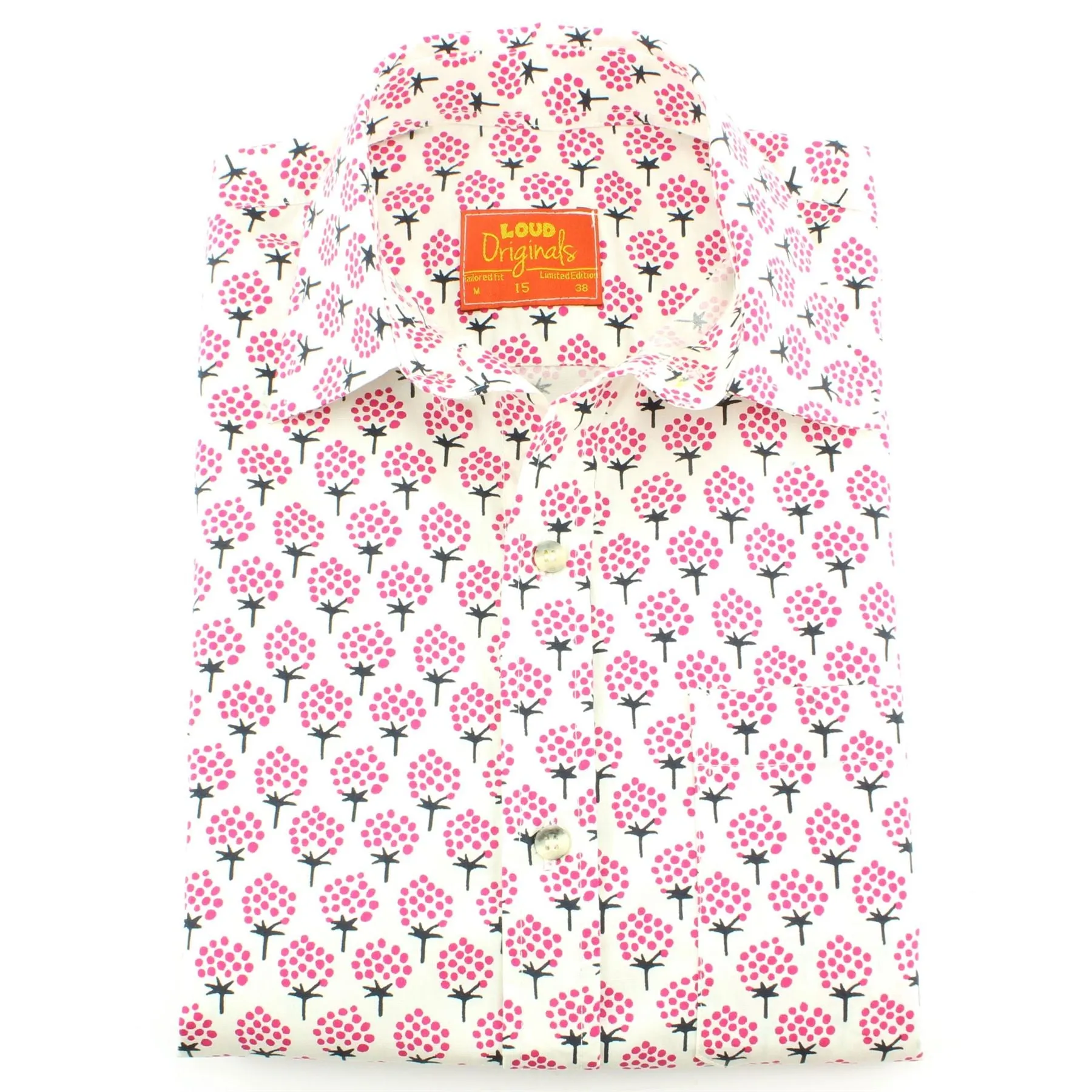 Tailored Fit Short Sleeve Shirt - Raspberries
