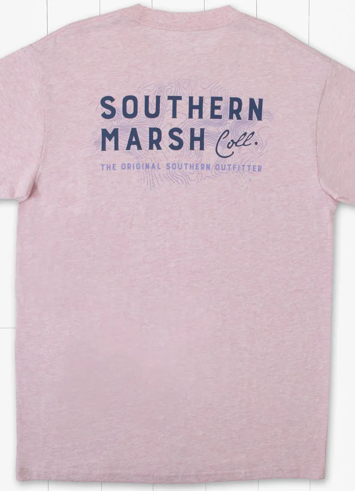 Topo Logo Tee in Washed Camelia by Southern Marsh