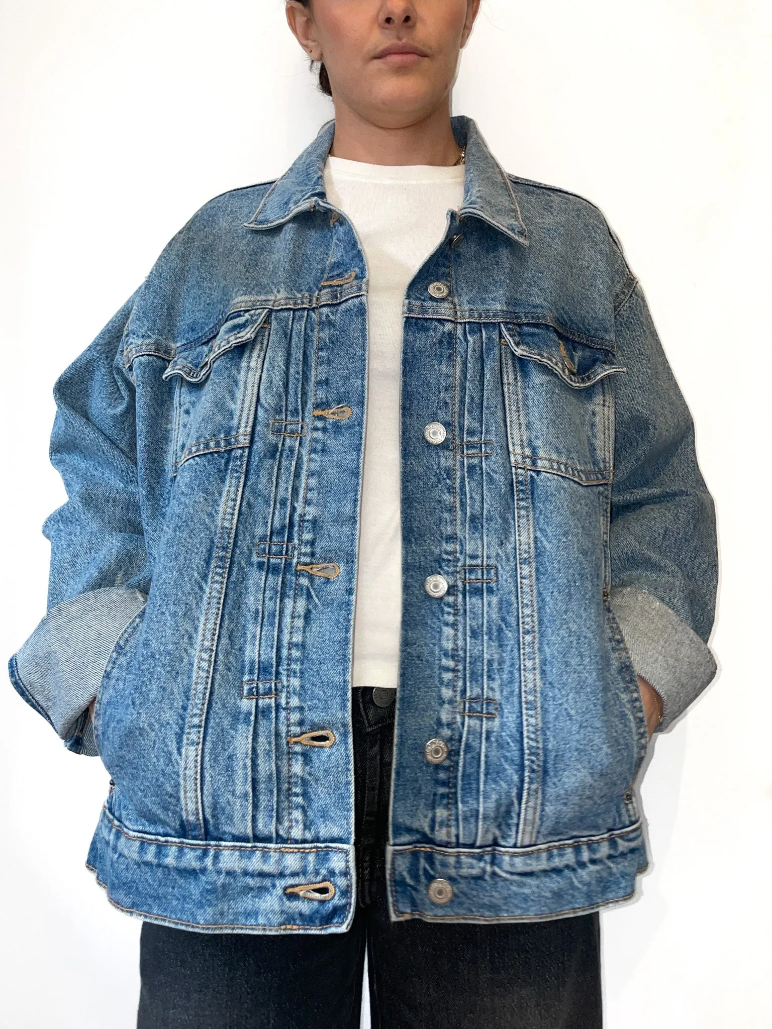 Upcycled Dancing Bears Denim Jacket