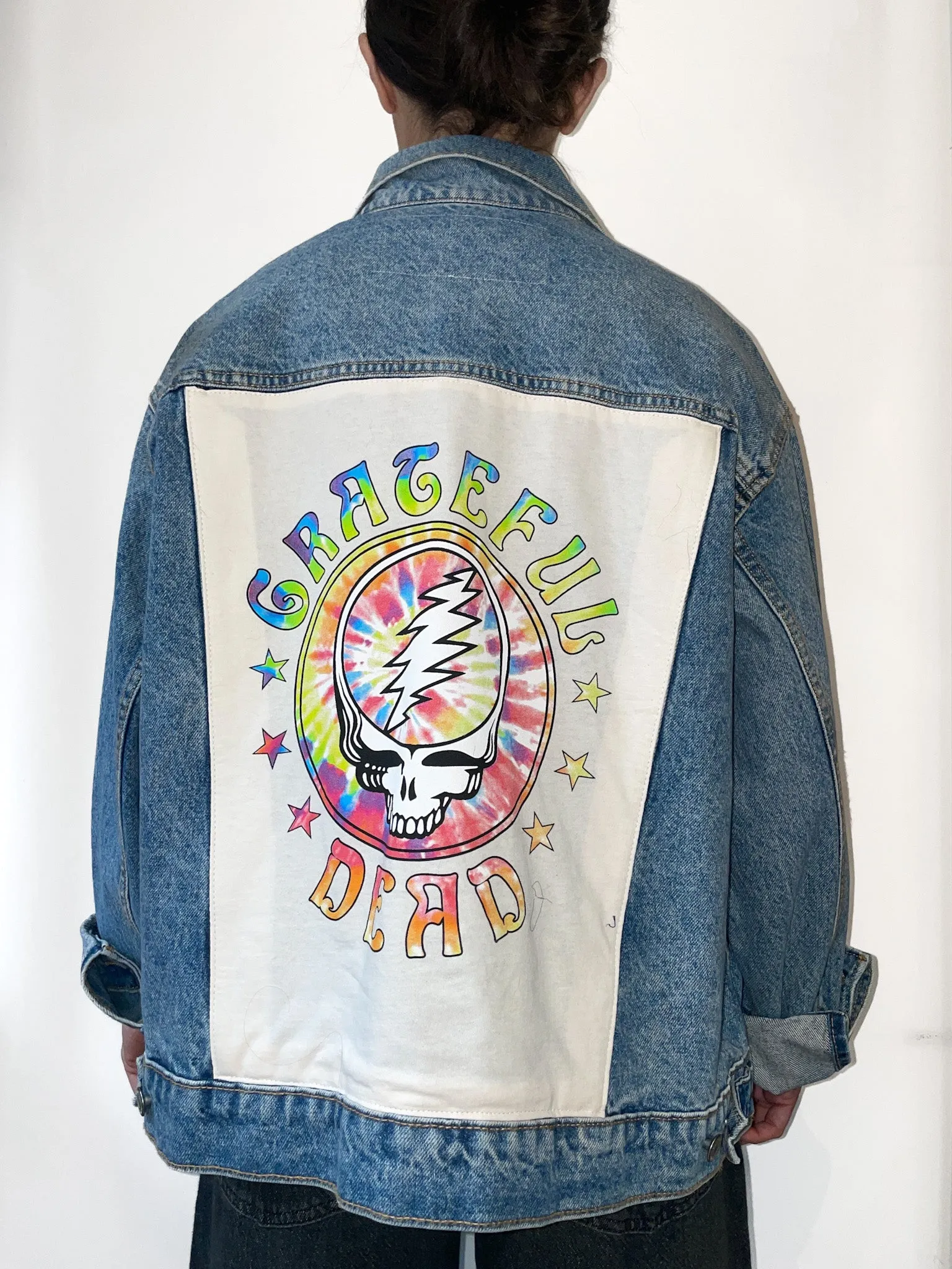 Upcycled Dancing Bears Denim Jacket