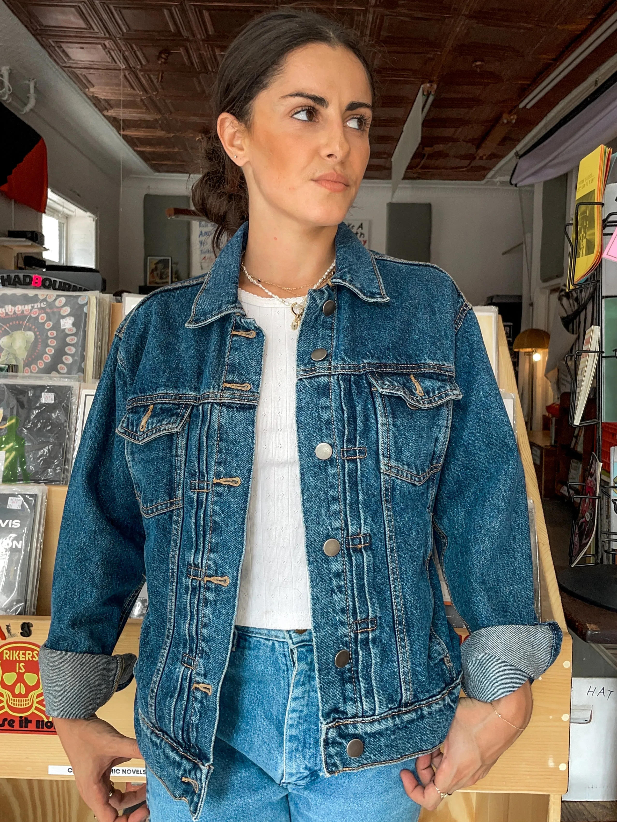 Upcycled Dancing Bears Denim Jacket