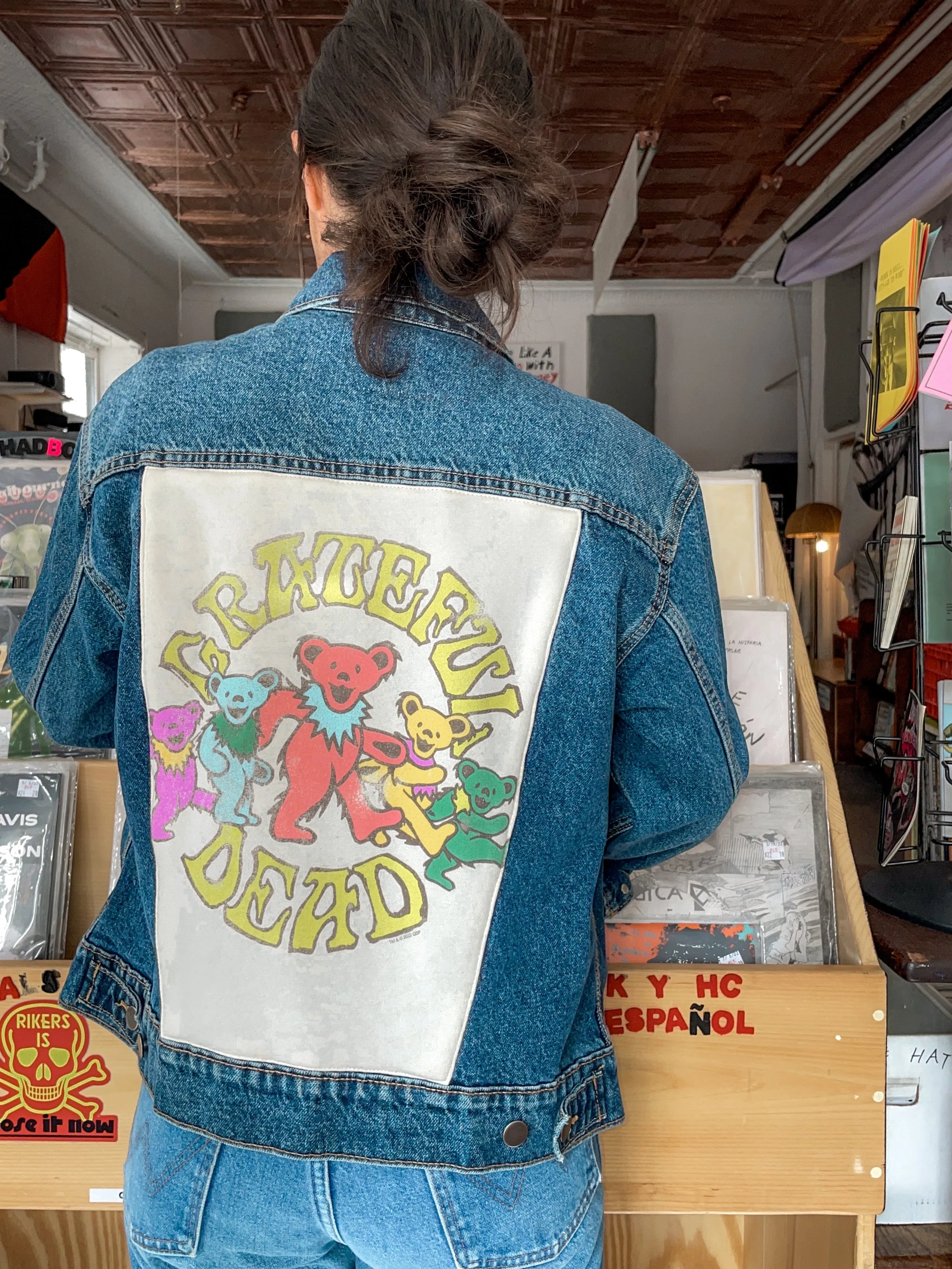 Upcycled Dancing Bears Denim Jacket