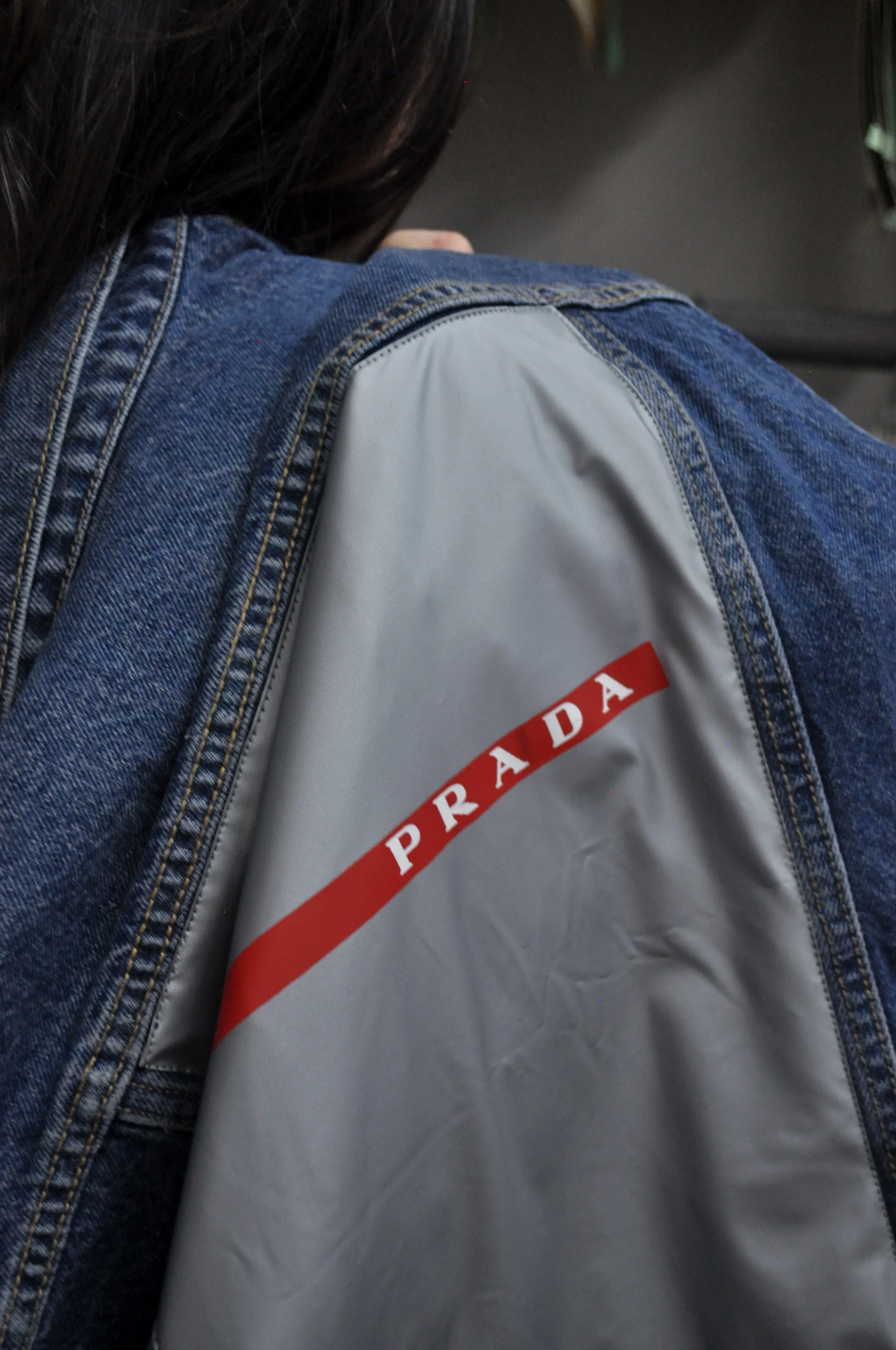 Upcycled Denim Dustbag Jacket - Silver