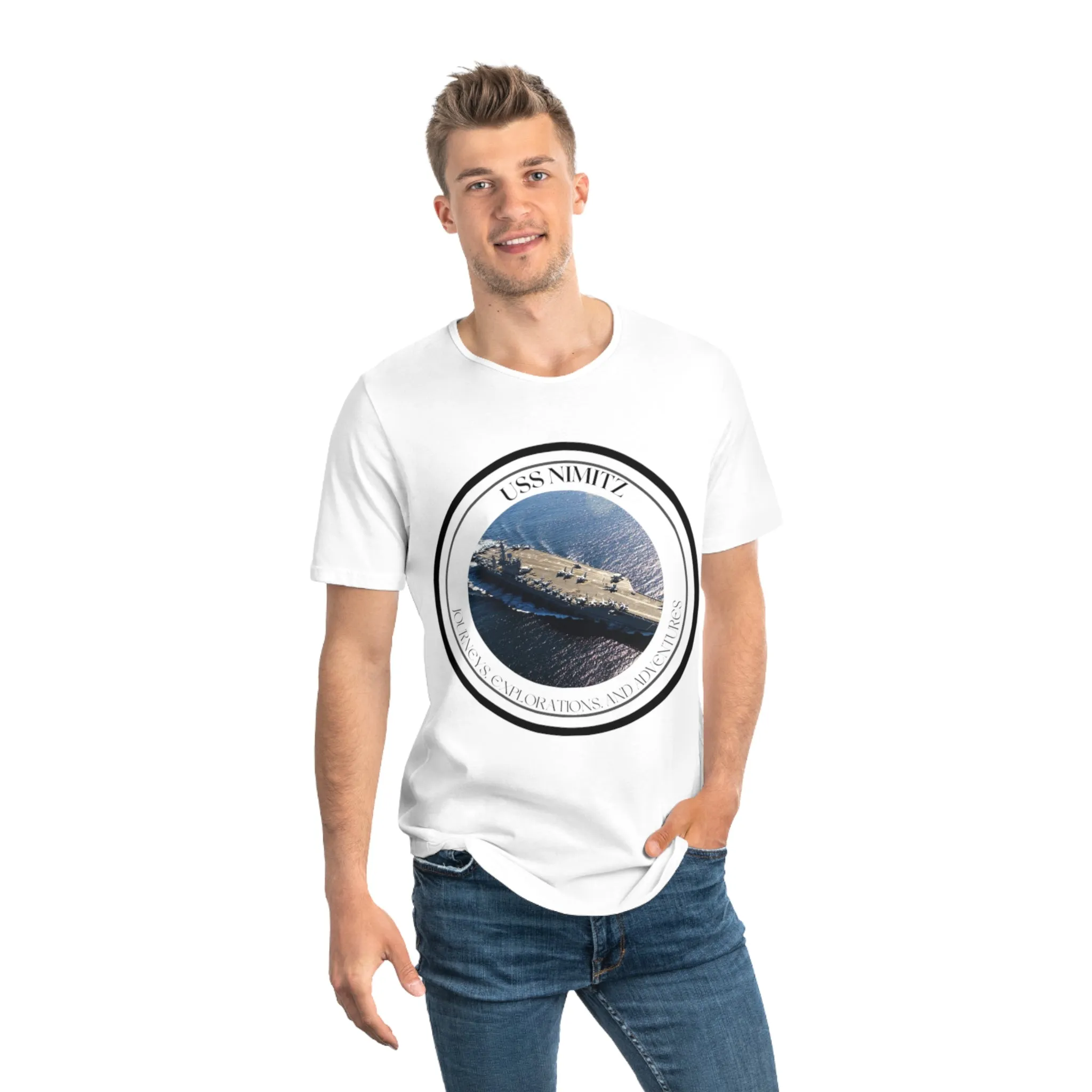 USS Nimitz CVN-86 United States Ships POD  Men's Jersey Curved Hem Tee