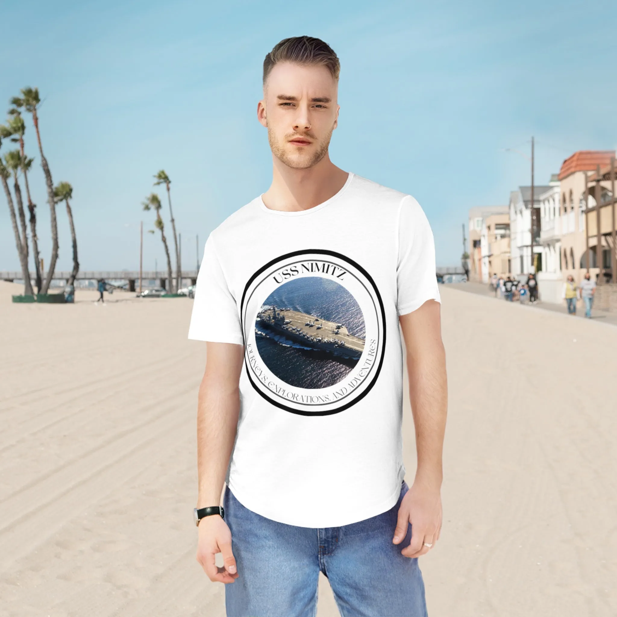 USS Nimitz CVN-86 United States Ships POD  Men's Jersey Curved Hem Tee